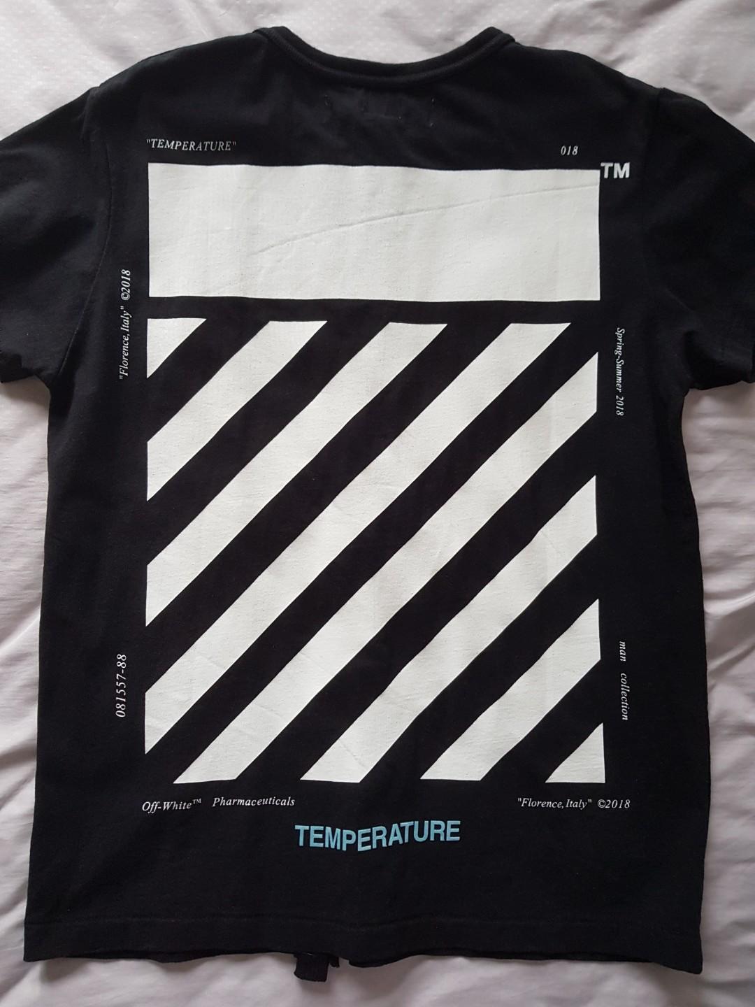 Off White SS18 Men s Temperature Diagonal Slim Tee Men s Fashion
