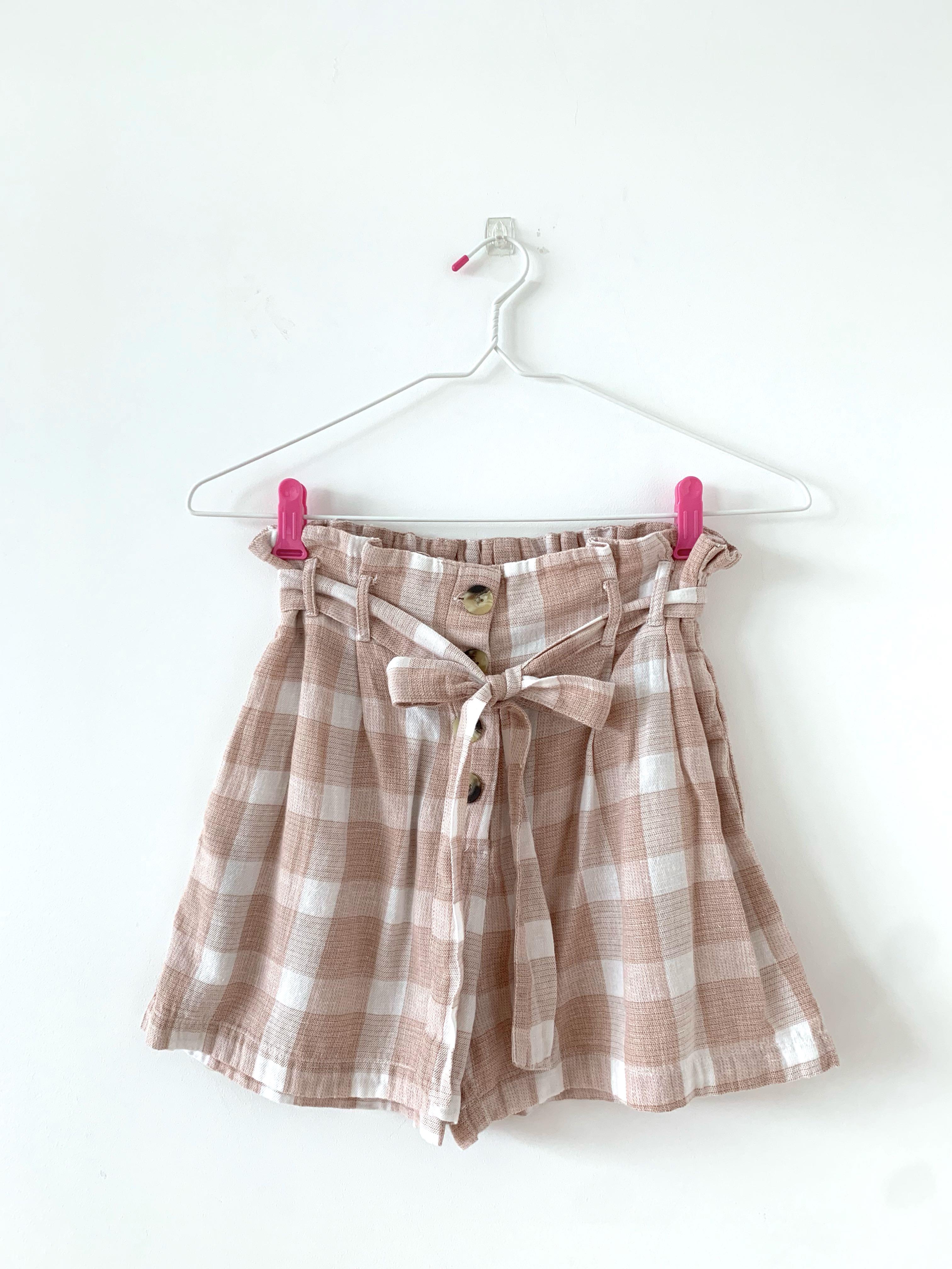 pink checkered shorts