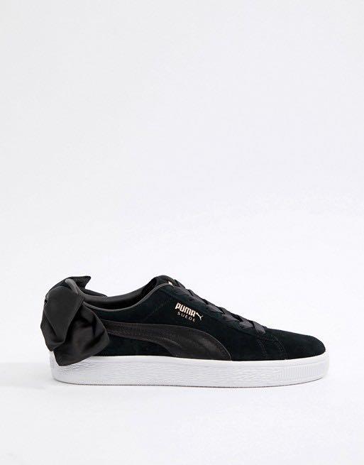 Puma Suede Bow Trainers in Black