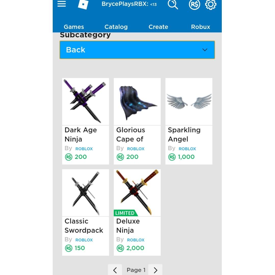 Roblox Account Offer Your Price Toys Games Video Gaming Video Games On Carousell - roblox deluxe sword pack
