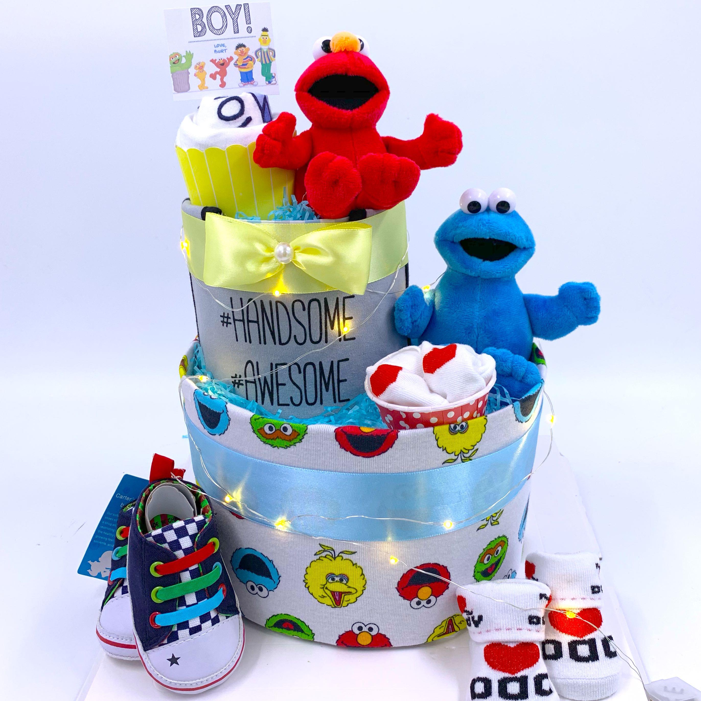 sesame street diaper cake