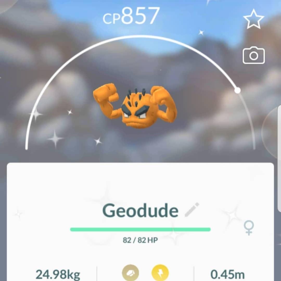 Shiny Alolan Geodude Pokemon Go Alola Toys Games Video Gaming Video Games On Carousell