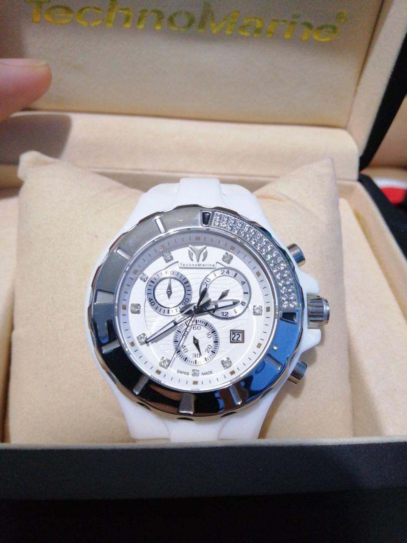 Technomarine White Ceramic Chrono Diamonds Watch