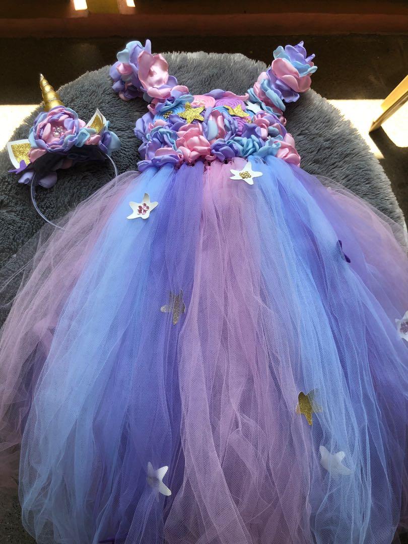 Unicorn Tutu dress/pastel color, Babies & Kids, Babies & Kids Fashion ...