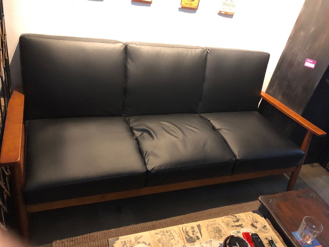 Vintage Solid Wood Frame 3 Seater Sofa Bed Furniture Sofas On