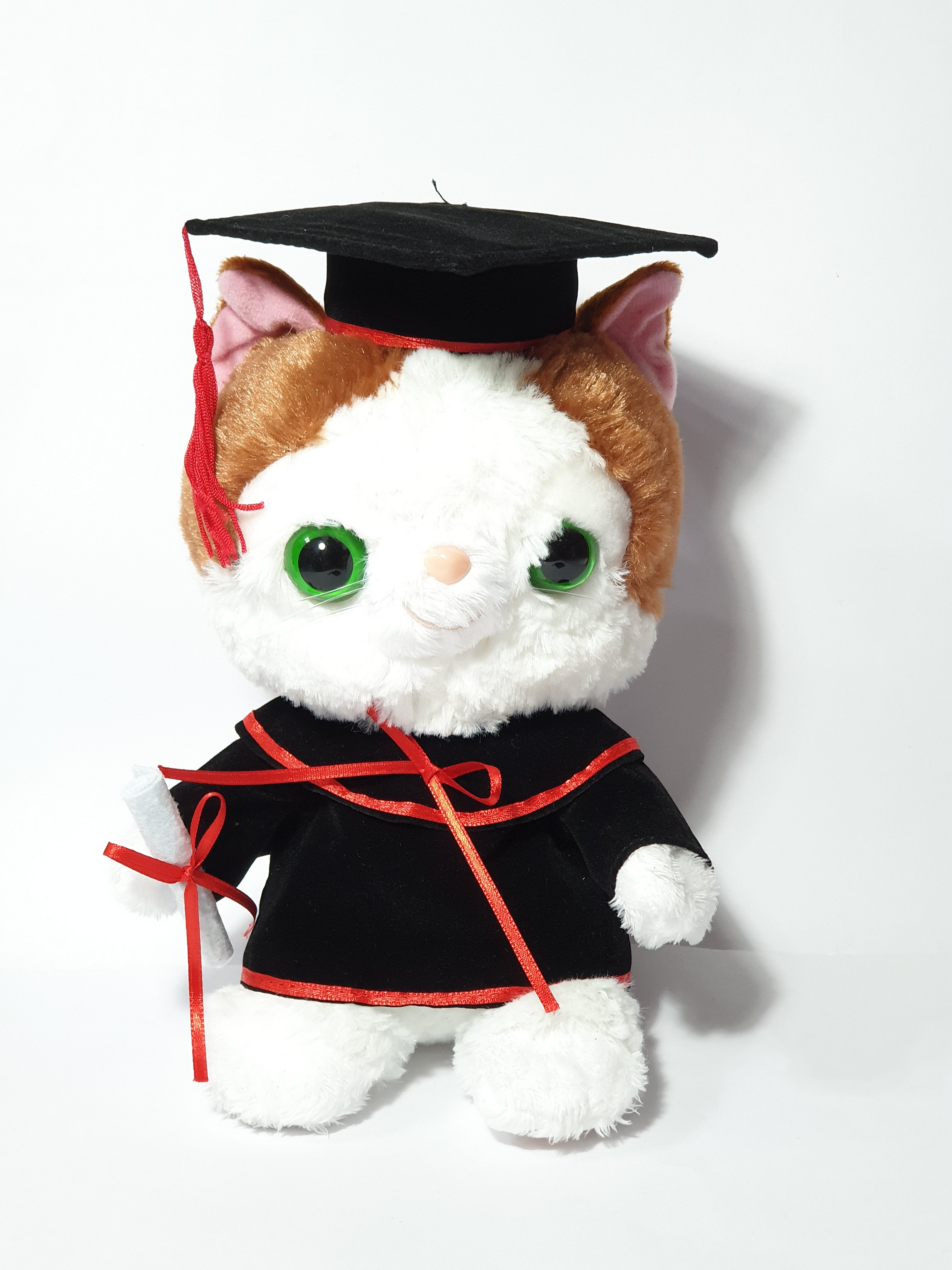 White Cat Graduation Convocation Gift Plush