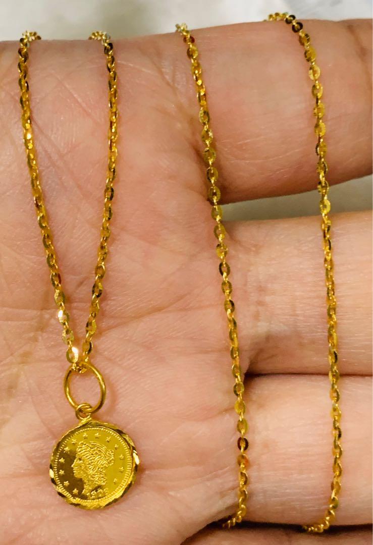 gold coin necklace price