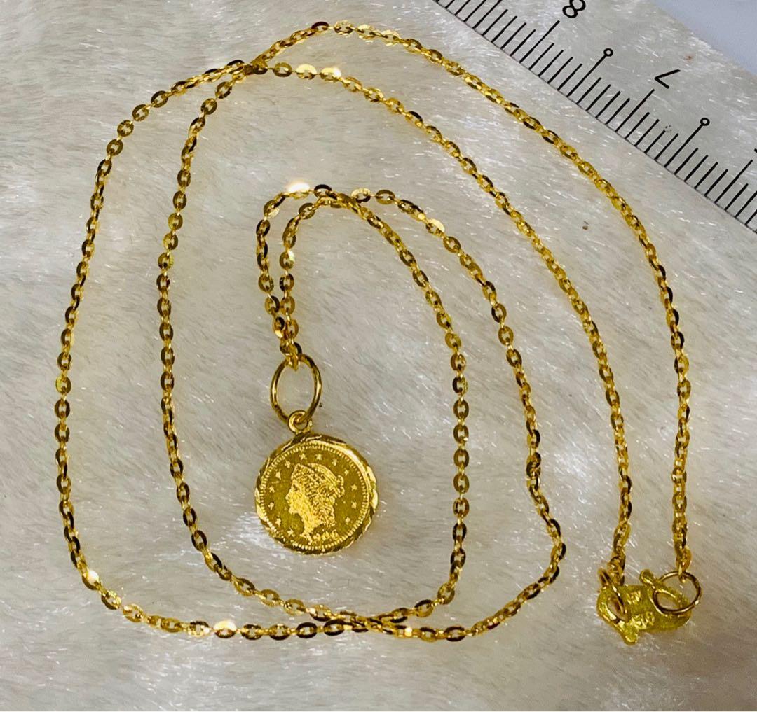 gold coin necklace price