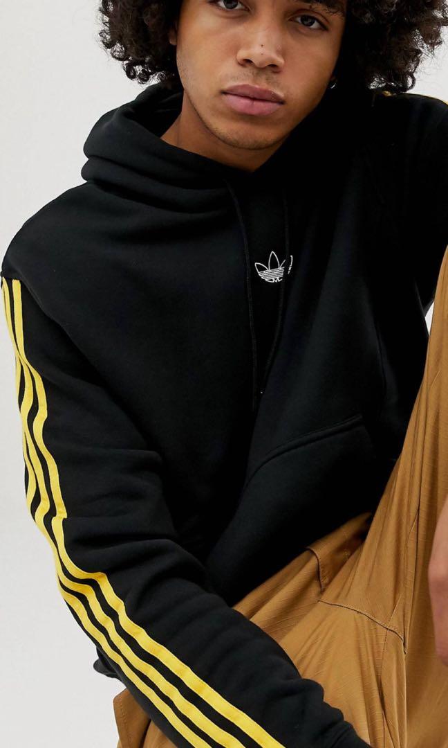 23 Adidas floating trefoil logo stripe hoodie xs