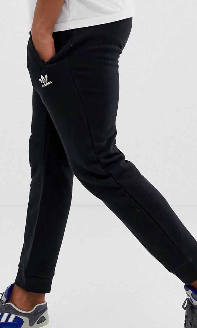 Adidas originals joggers slim fit with logo embroidery black store