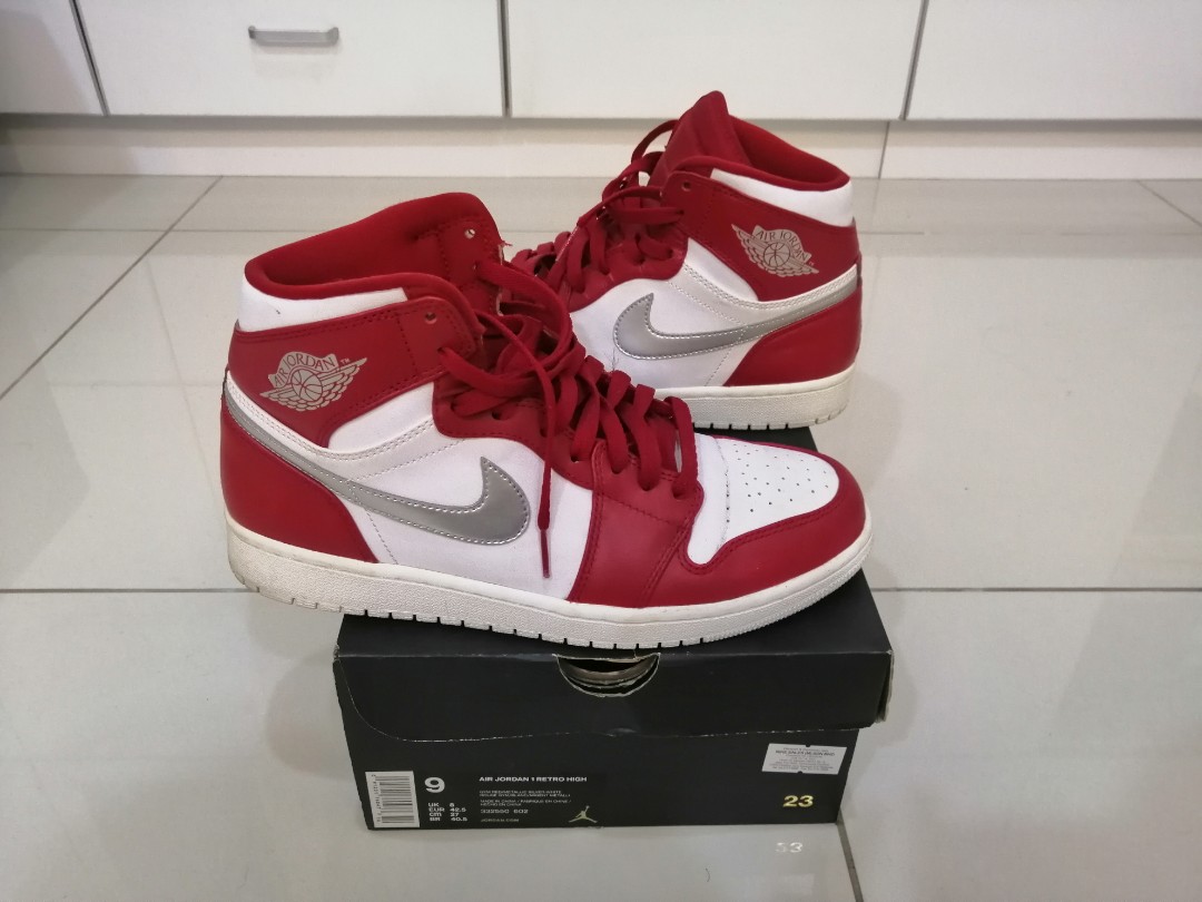 Air Jordan 1 Retro High Silver Medal Men s Fashion Footwear