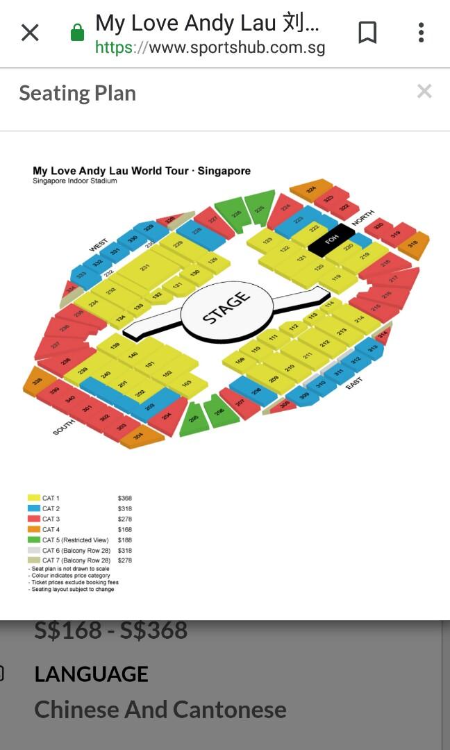 Andy Lau Singapore Concert Tickets, Tickets & Vouchers, Event Tickets