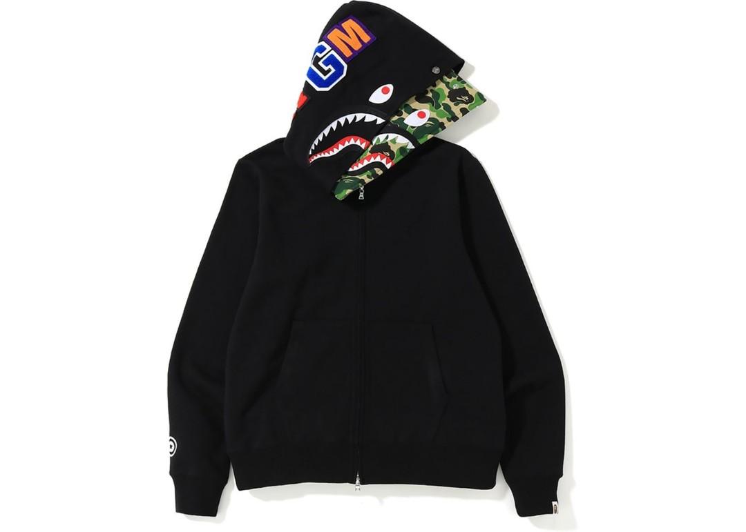 BAPE ABC SHARK FULL ZIP DOUBLE HOODIE Men s Fashion Tops Sets
