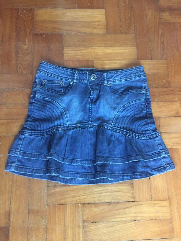 bebe denim skirt