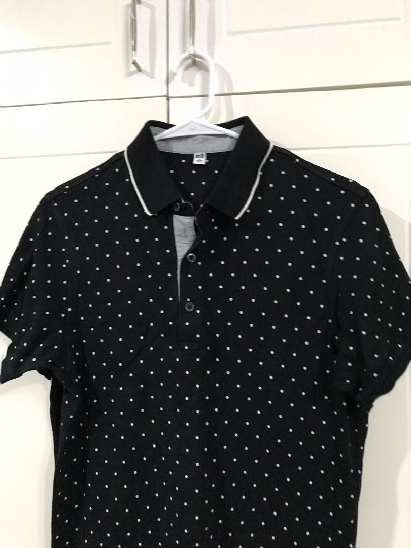 Black Polka Dots Polo Shirt from Uniqlo, Women's Fashion, Tops, Shirts ...