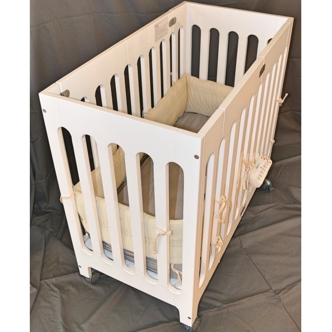 Foldable Mini Crib Includes Bumper Mattress Soother Home