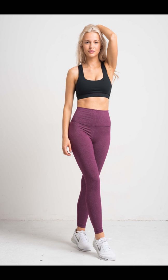BNWT Flexxfit Luxe Leggings in Purple Fleck Women s Fashion