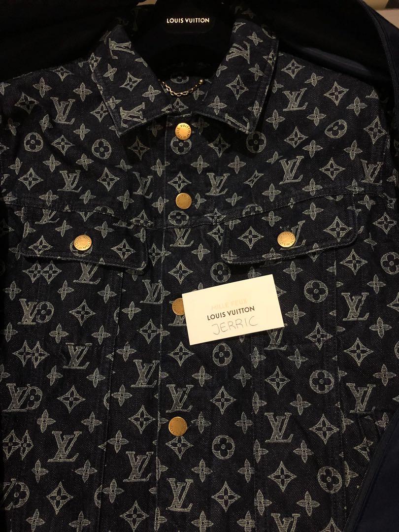 Louis Vuitton Men's Button Up Jacket Monogram Denim Black