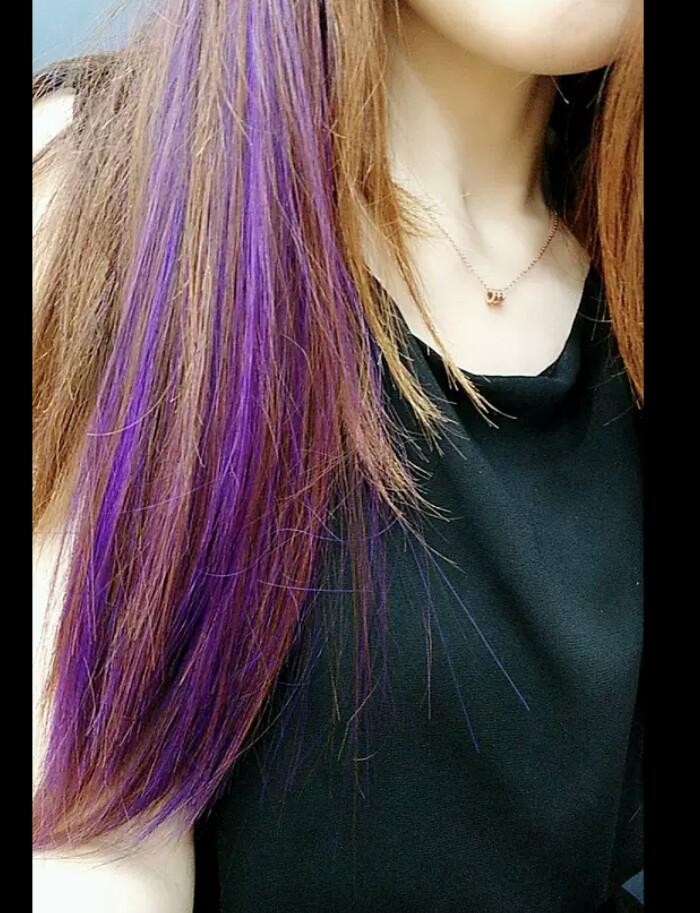 All Real Pic Instock Light Brown To Purple Dip Dyed Two