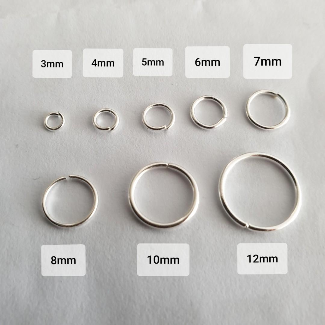 Chrome Silver Jump Rings available In 3mm 4mm 5mm 6mm 7mm 8mm 