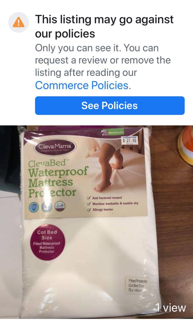 Clevamama Waterproof Mattress Protector Babies Kids Cots