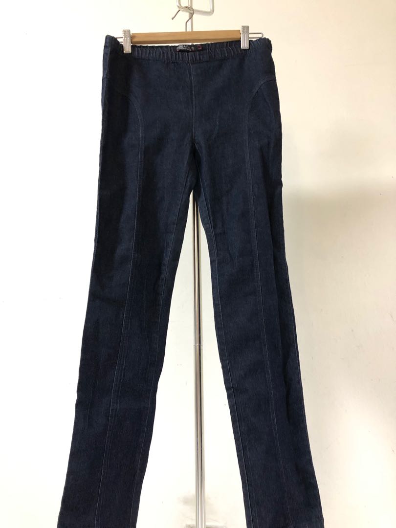 Piazza Italia Denim Blue Jean Leggings M L Uk 10 12 Women S