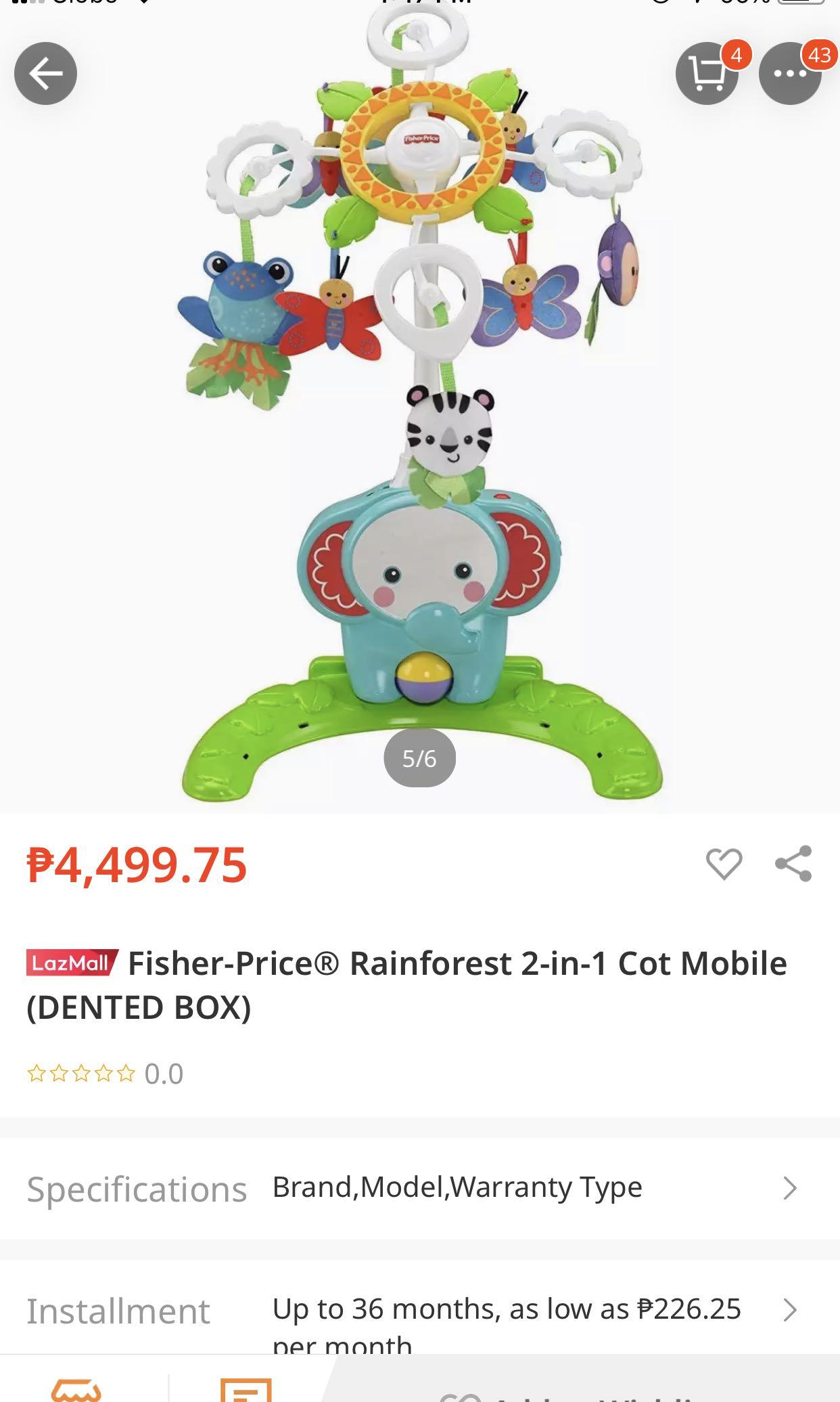 Fisher Price Crib Mobile, Hobbies & Toys, Toys & Games on Carousell