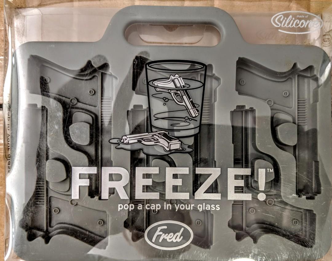 Fred Freeze Novelty Handgun Shaped Silicone Ice Cube Tray Fred Freeze Novelty Handgun Shaped Silicone Ice Cube Tray