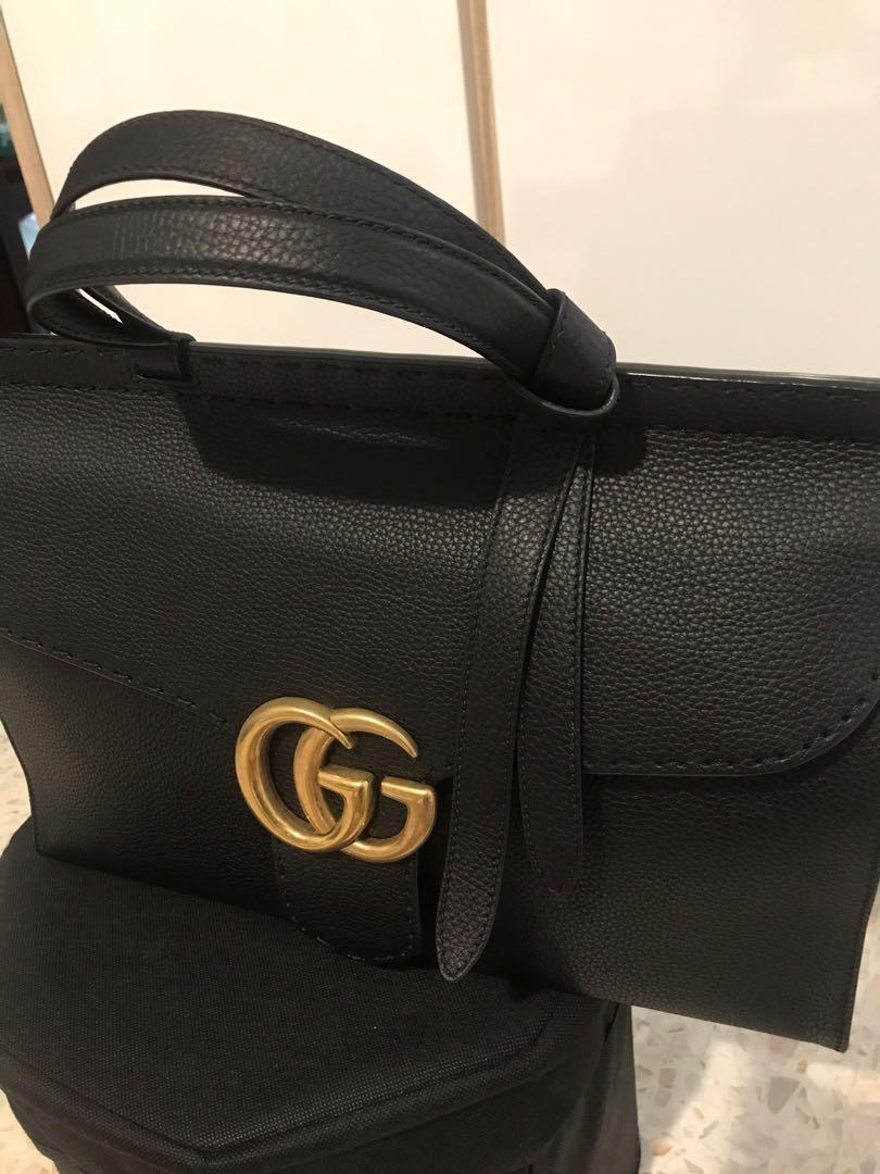 Gg marmont leather top handle bag sale