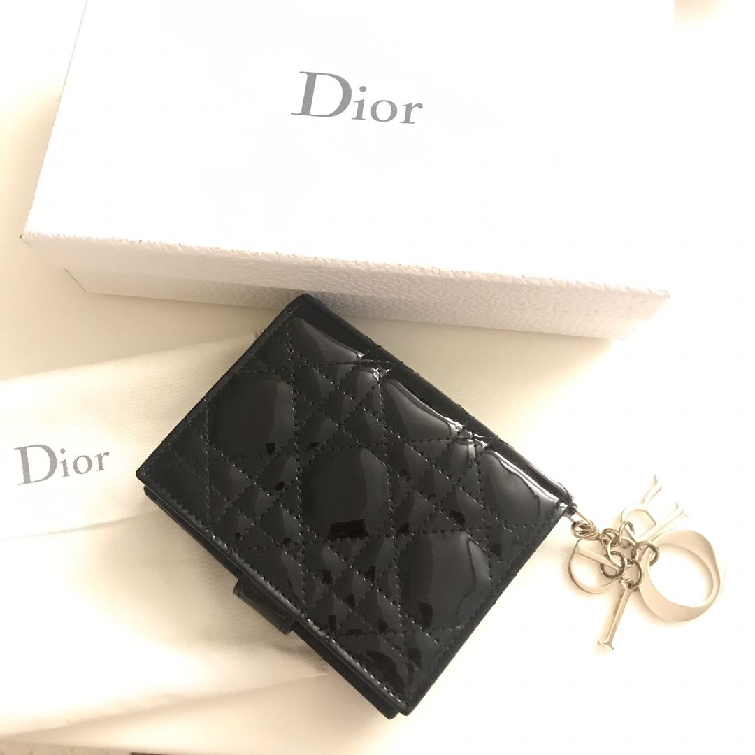 Lady Dior Calfskin Wallet, Luxury, Bags 