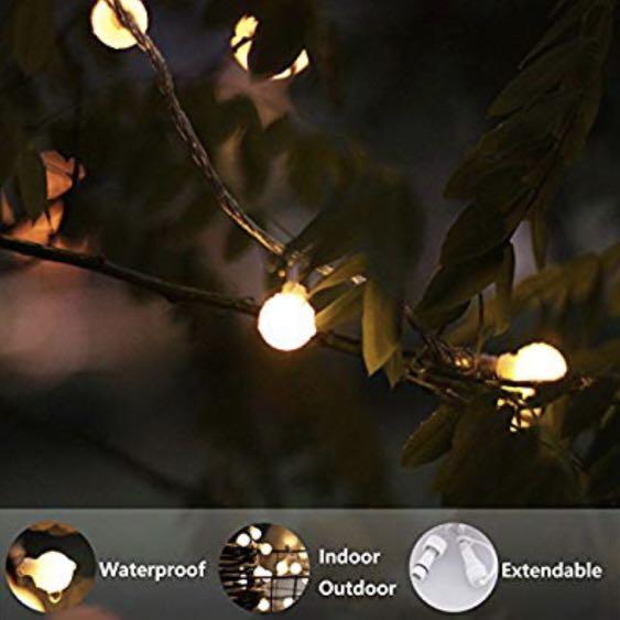 LED Globe String Lights (Category: Everything Else) located in Singapore. Submitted by zhezhe88 (Listing ID 239698360, Image 3). Description: Power socket Operated, 50 LED Globe, Decorative Warm White String Lights for Wedding Party, Holiday, Patio, Garden, Room, Remote Control.