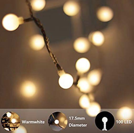 LED Globe String Lights (Category: Everything Else) located in Singapore. Submitted by zhezhe88 (Listing ID 239698360, Image 2). Description: Power socket Operated, 50 LED Globe, Decorative Warm White String Lights for Wedding Party, Holiday, Patio, Garden, Room, Remote Control.