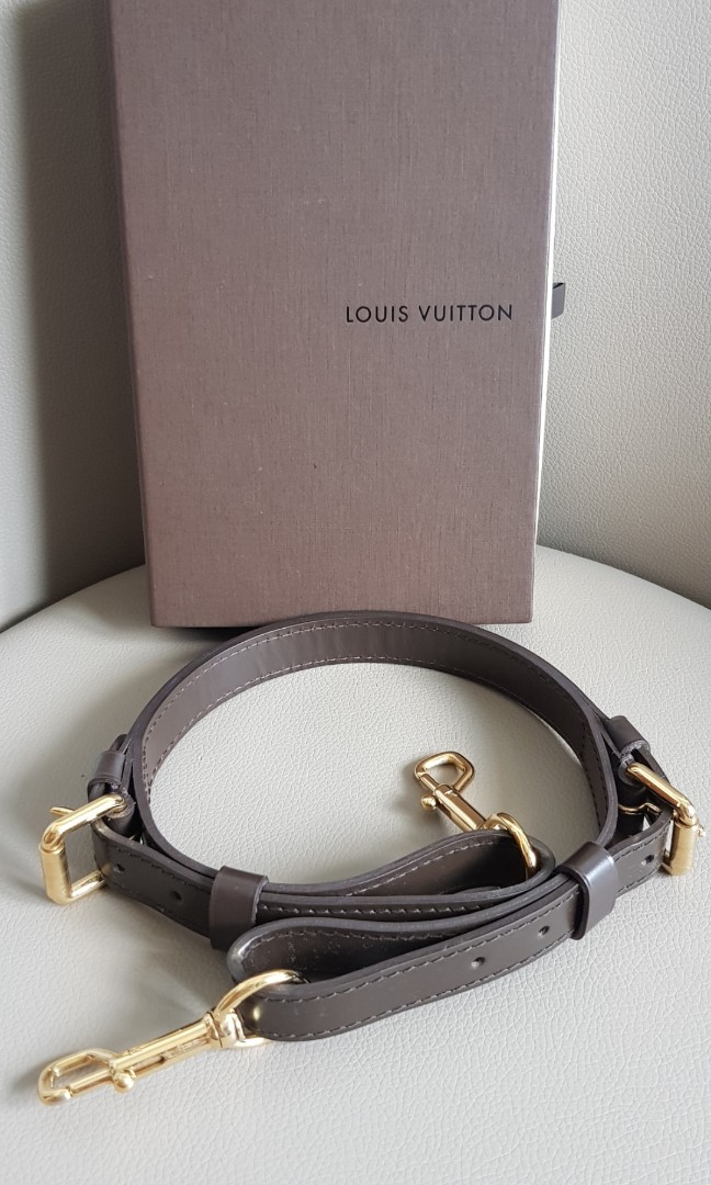 LOUIS VUITTON Damier Ebene Shoulder Strap Leather 37.4-44.5