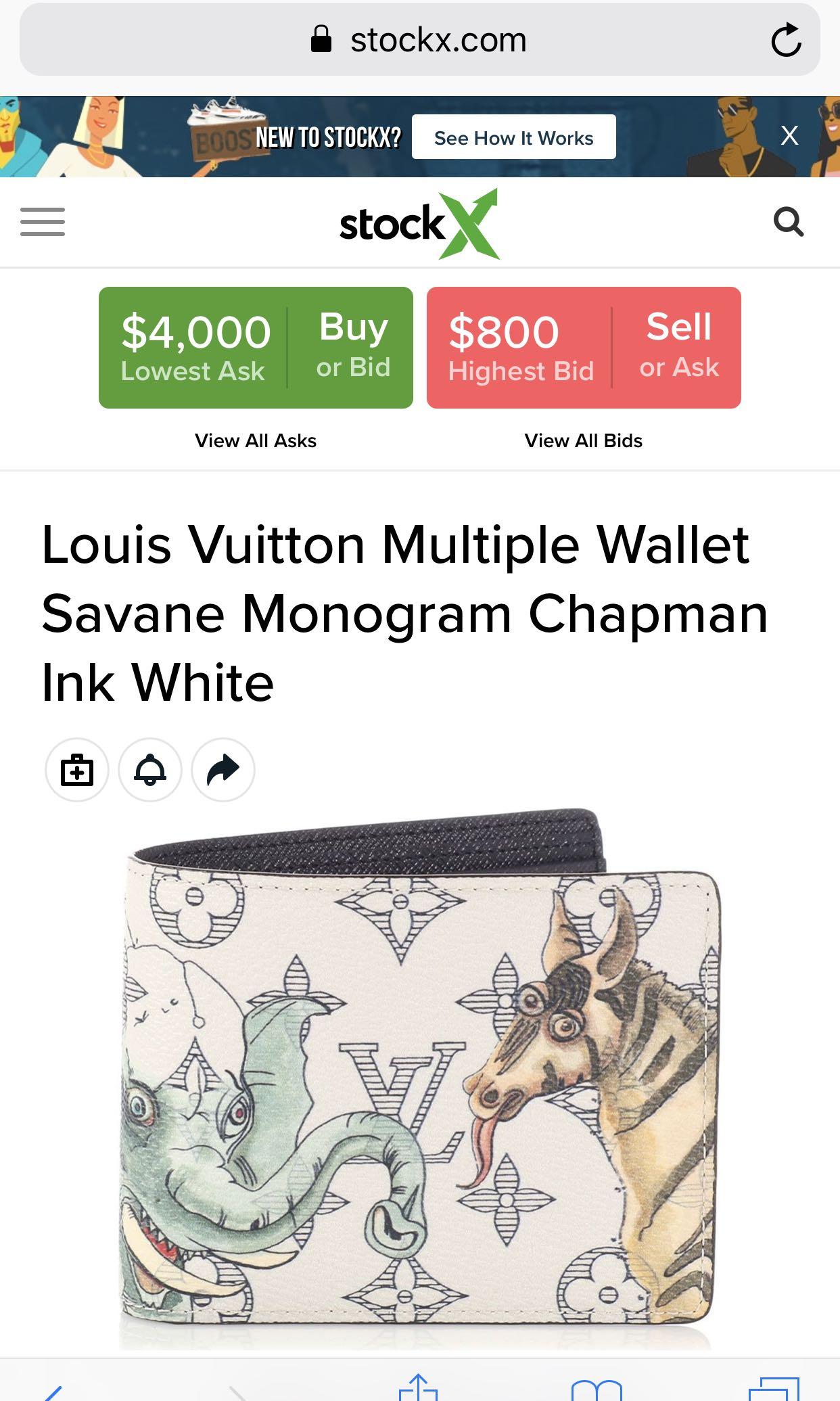 Louis Vuitton White Monogram Savane Canvas Chapman Brothers Multiple Bifold Wallet  Louis Vuitton