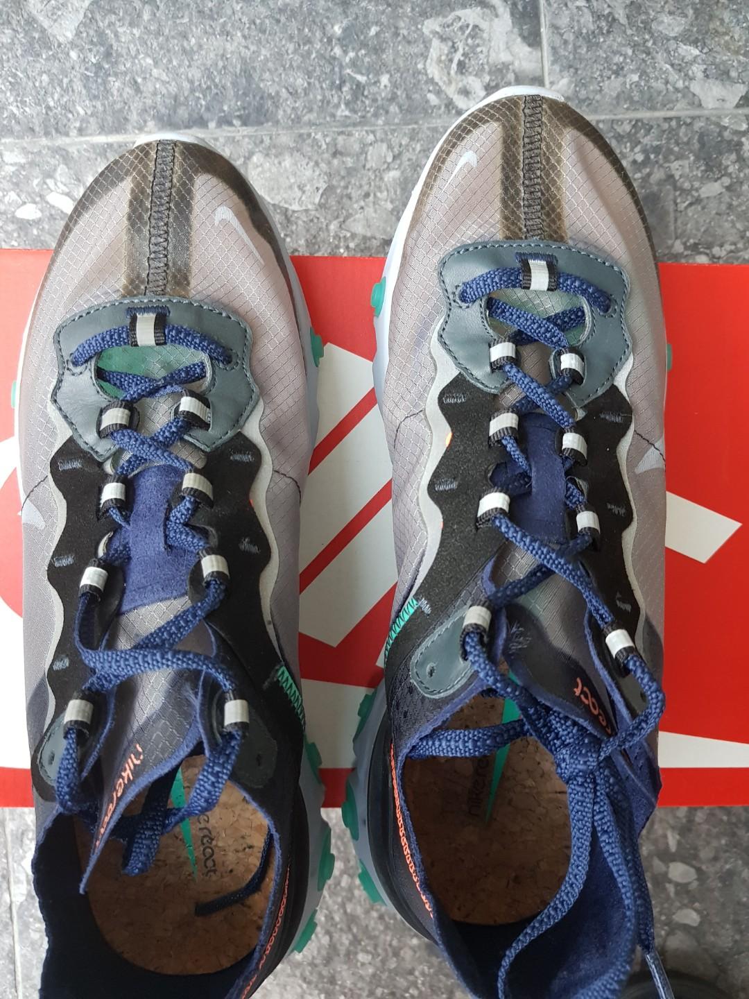 Nike React Element 87 (Category: Sneakers) located in Singapore. Submitted by cornatzer (Listing ID 239676574, Image 2). Description: - 100% authentic or full refund - Invoice provided - Used but not abused, worn with care - Condition can be based upon pics Trade only for Nike x Ambush black colourway. PM for enquiries! Meet at my convenience for $5 off.