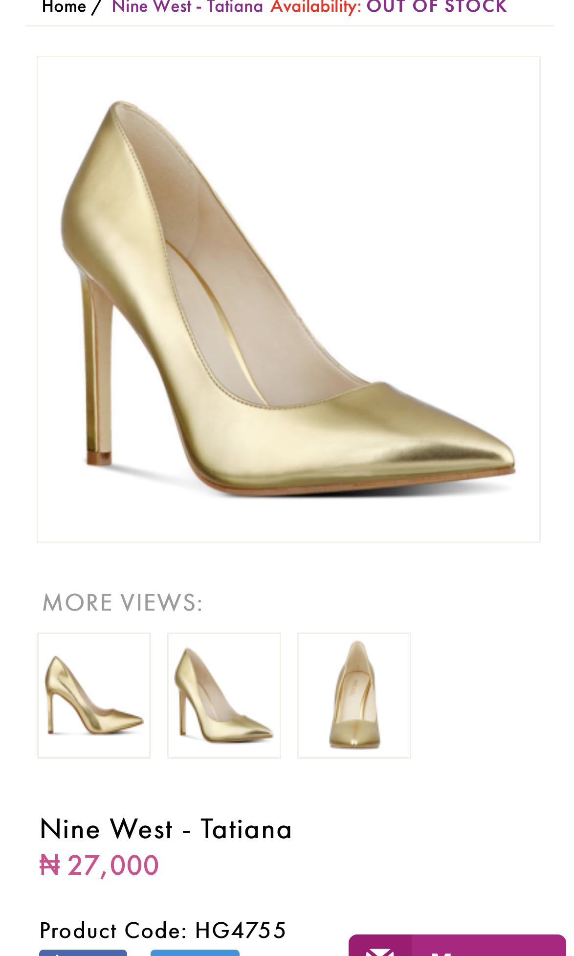 nine west gold pumps