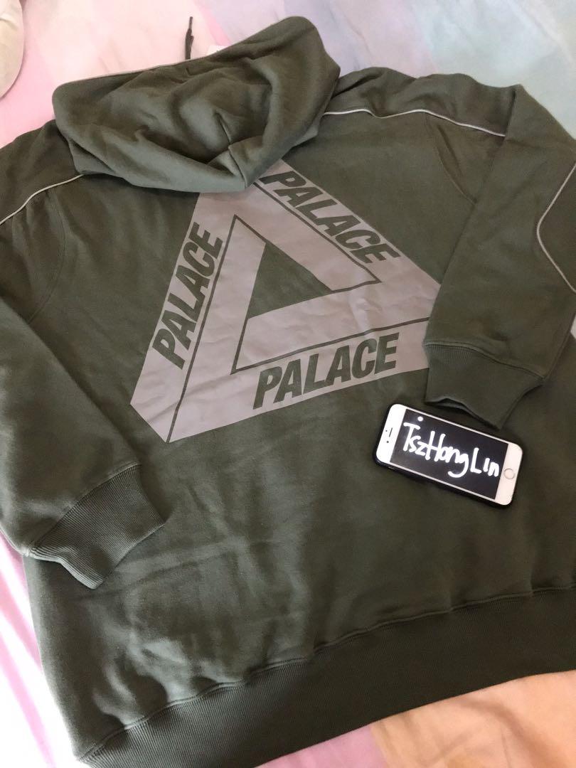 Palace SS19 Reflecto hood olive Large, 男裝, 外套及戶外衣服- Carousell