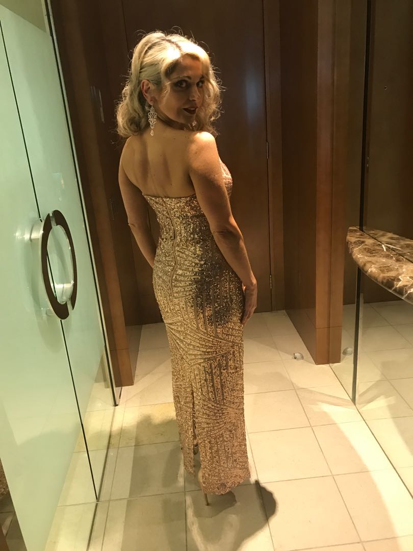 PILGRIM ROSE GOLD SEQUIN DRESS - worn 