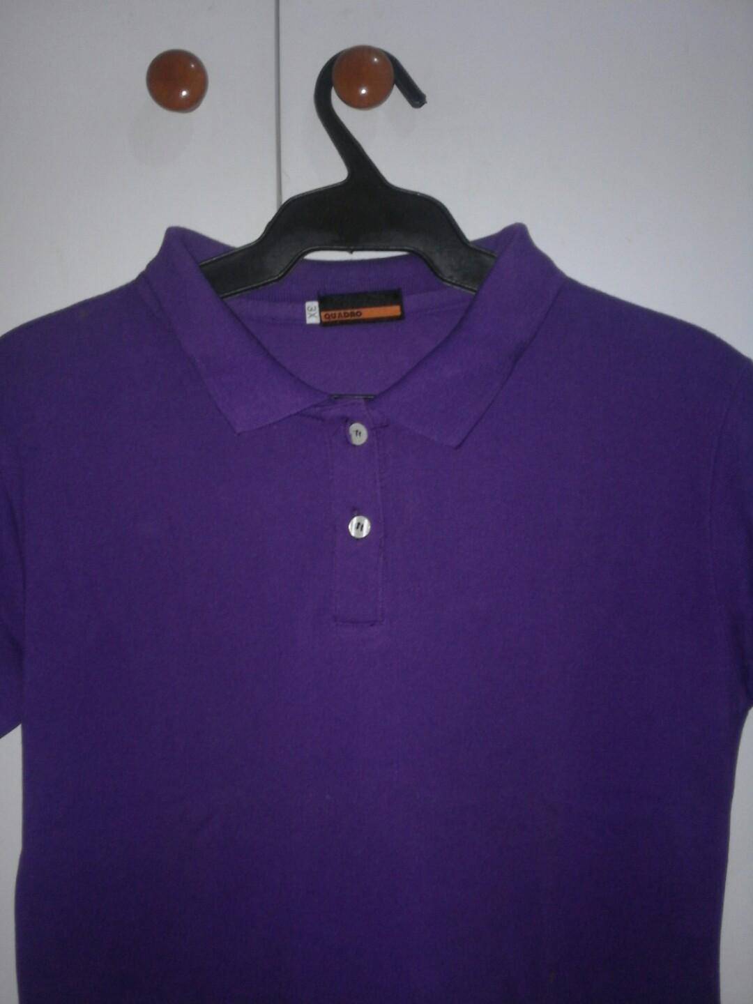 QUADRO Violet Polo Shirt, Women's Fashion, Tops, Shirts on Carousell
