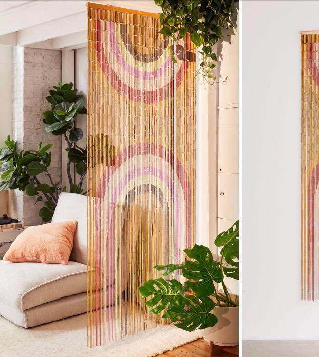 Rainbow Door Curtain Blinds Privacy Screen Vintage Beaded