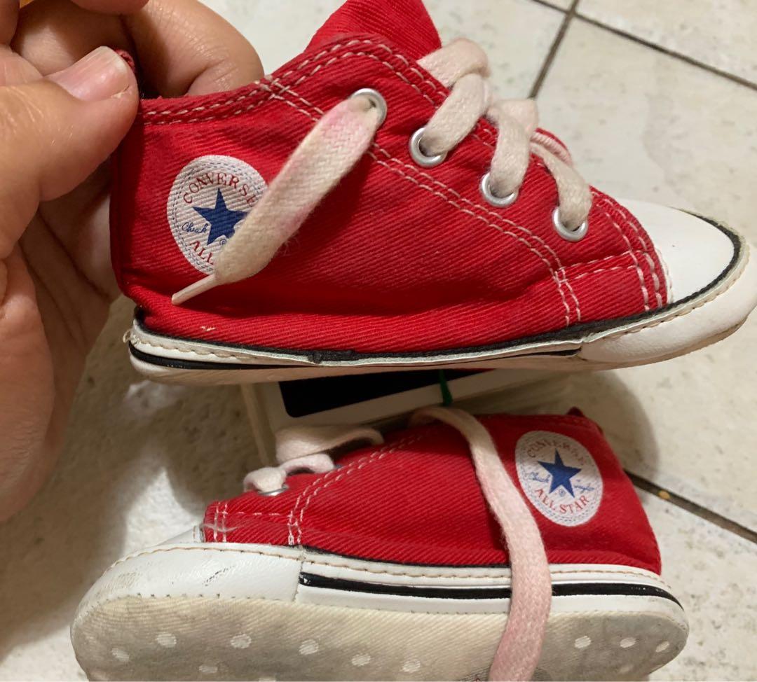 red baby converse