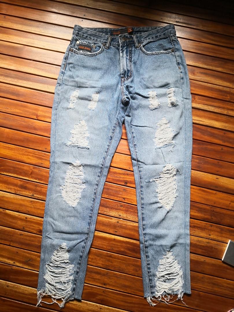 TANK SUPER RIPPED JEANS, Women's Fashion, Bottoms, Jeans on Carousell