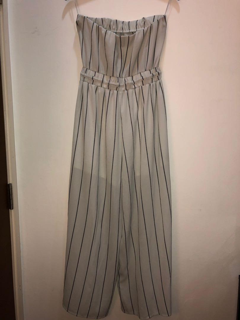 valley girl striped jumpsuit