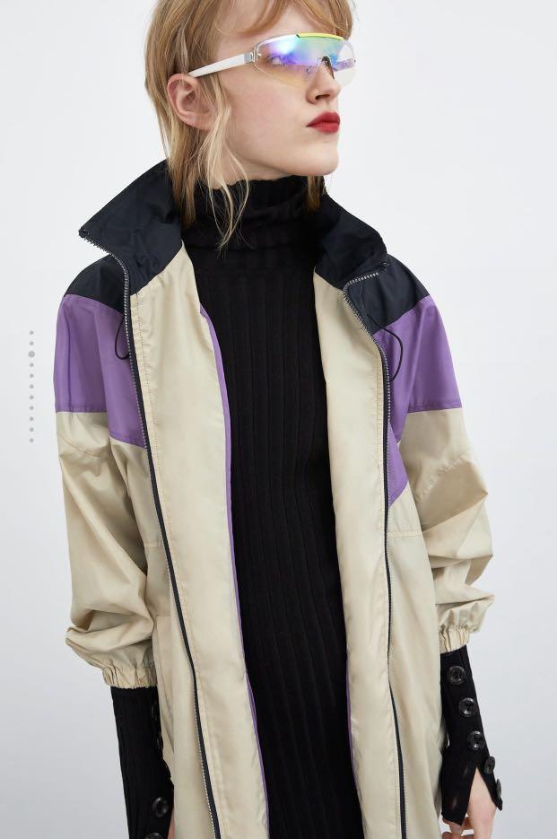 Zara Color block raincoat with bag Women s Fashion Coats Jackets and Outerwear on Carousell