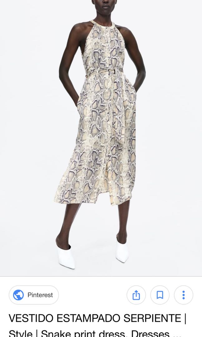 Halter neck sale snake print dress
