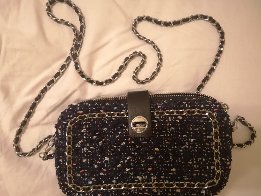 Tweed bag zara cheap