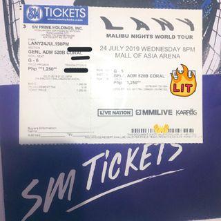 LANY GENERAL ADMISSION TICKET DAY 2 JULY 24