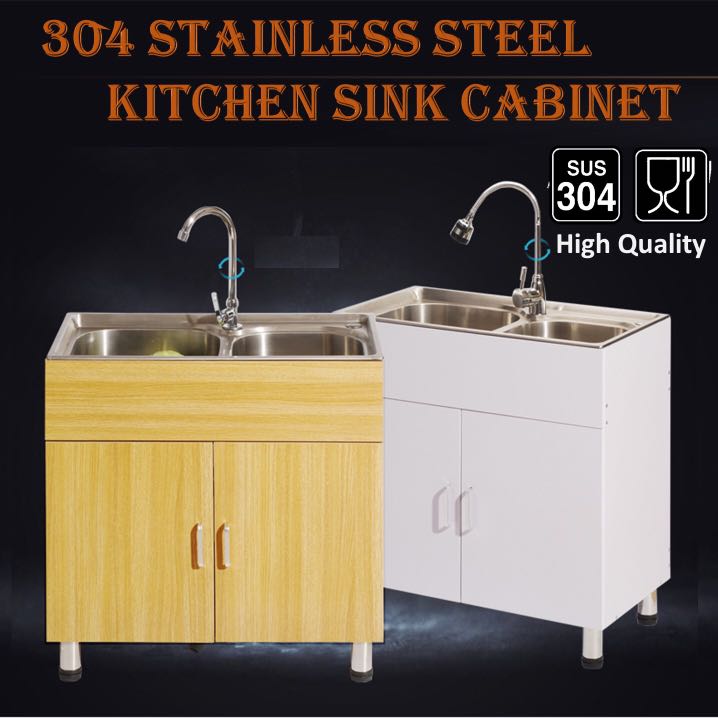 304 Stainless Steel Sink + 304 Kitchen Cabinet, Furniture, Others on