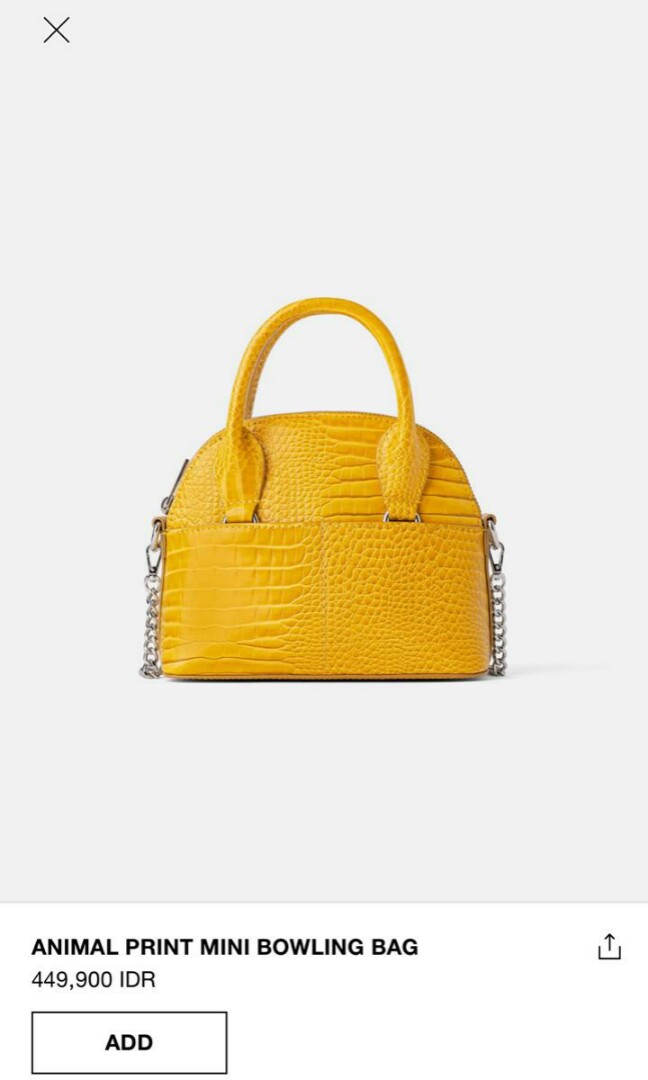 Animal print mini bowling bag zara original Fesyen Wanita Tas