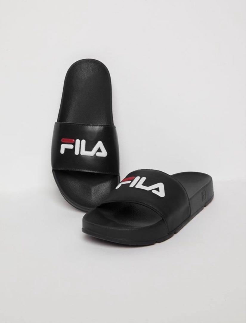 fila black slippers